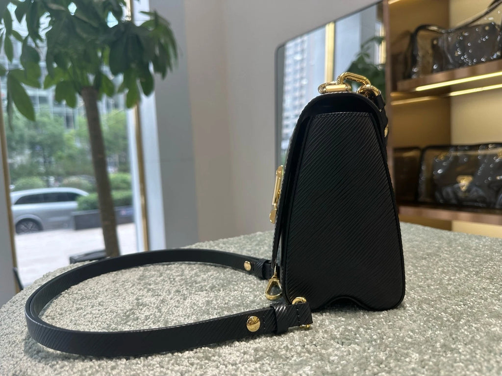 Louis Vuitton Twist Medium Black Epi Crossbody Shoulder Bag For Women