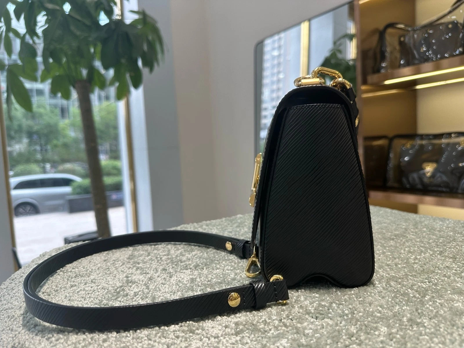 Louis Vuitton Twist Medium Black Epi Crossbody Shoulder Bag For Women