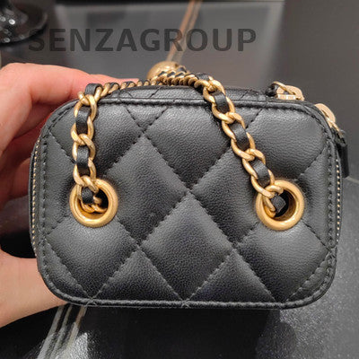 Chanel Black Lambskin Mini Ball Bag Gold Chain Shoulder Crossbody Classic