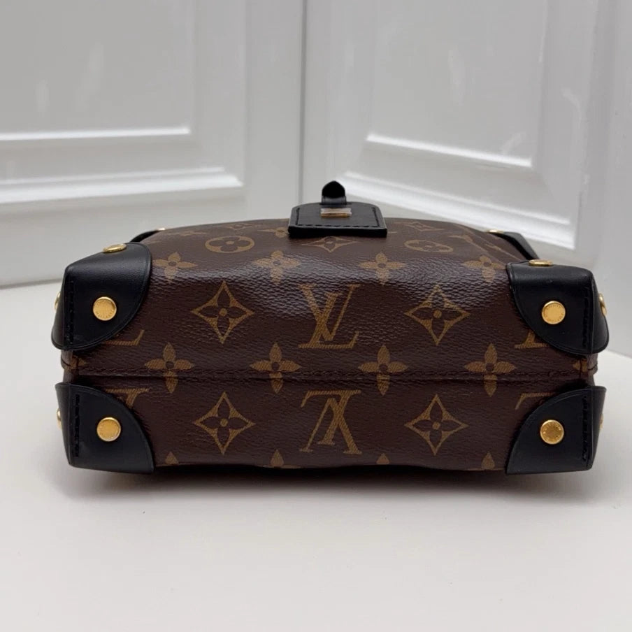 Louis Vuitton Petite Malle Souple Monogram Chain Shoulder Crossbody Women