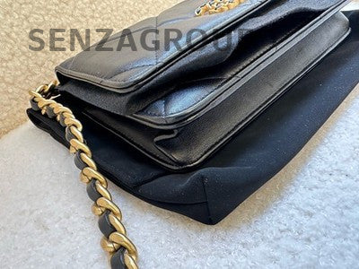 Chanel 19 WOC Black Gold Chain Shoulder Bag Classic Quilted Lambskin