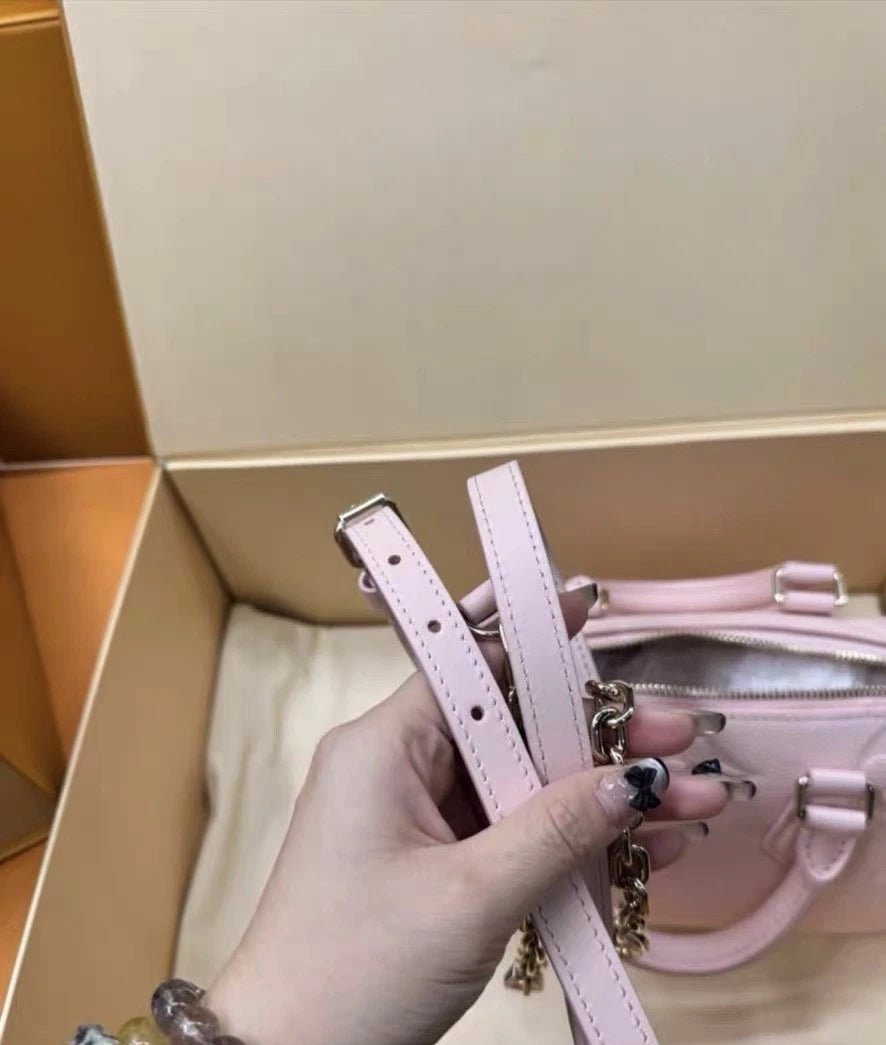 Louis Vuitton Speedy20 Pink Leather Handbag For Women