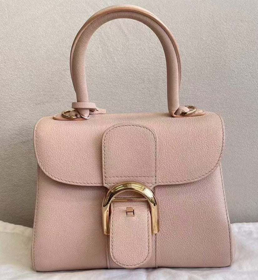 Delvaux  Brillant Mini Top Handle Bag Crossbody Pink Gold Used Women Classic