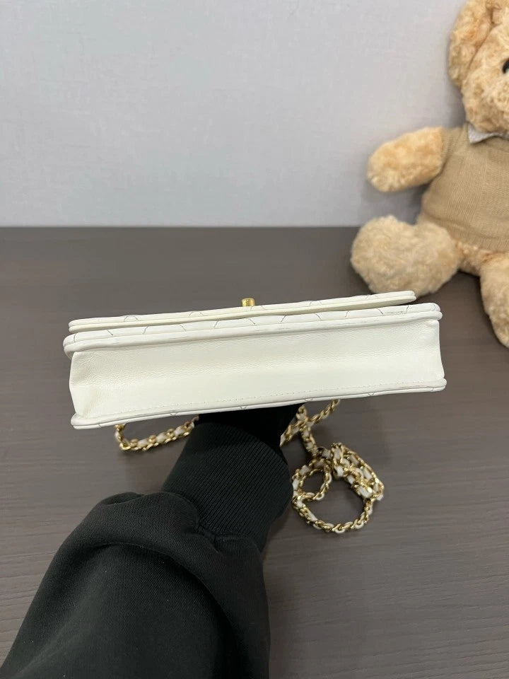 CHANEL Small WOC White Crossbody Bag For Women