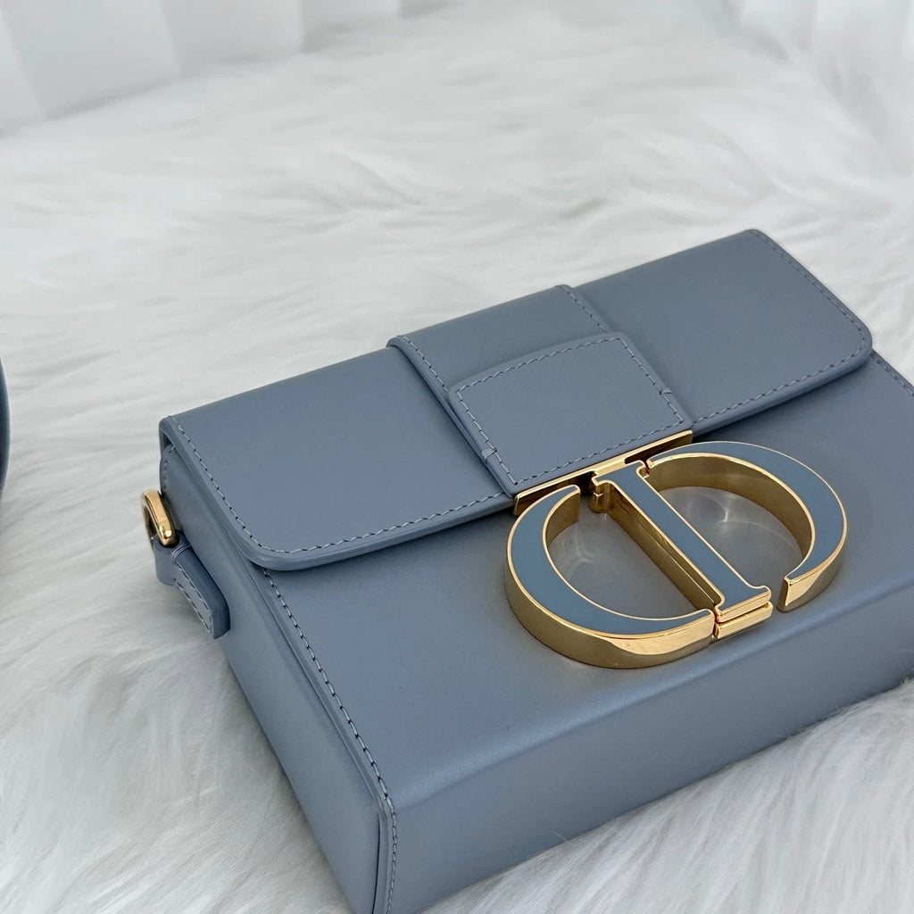 Authentic Dior Montaigne Mini Box Enamel Clasp Bag For Women