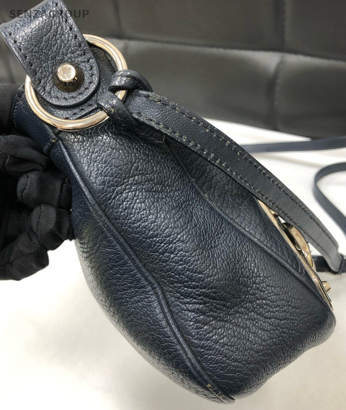 Balenciaga Smell 2Way Shoulder Bag Crossbody Blue Used Women Classic