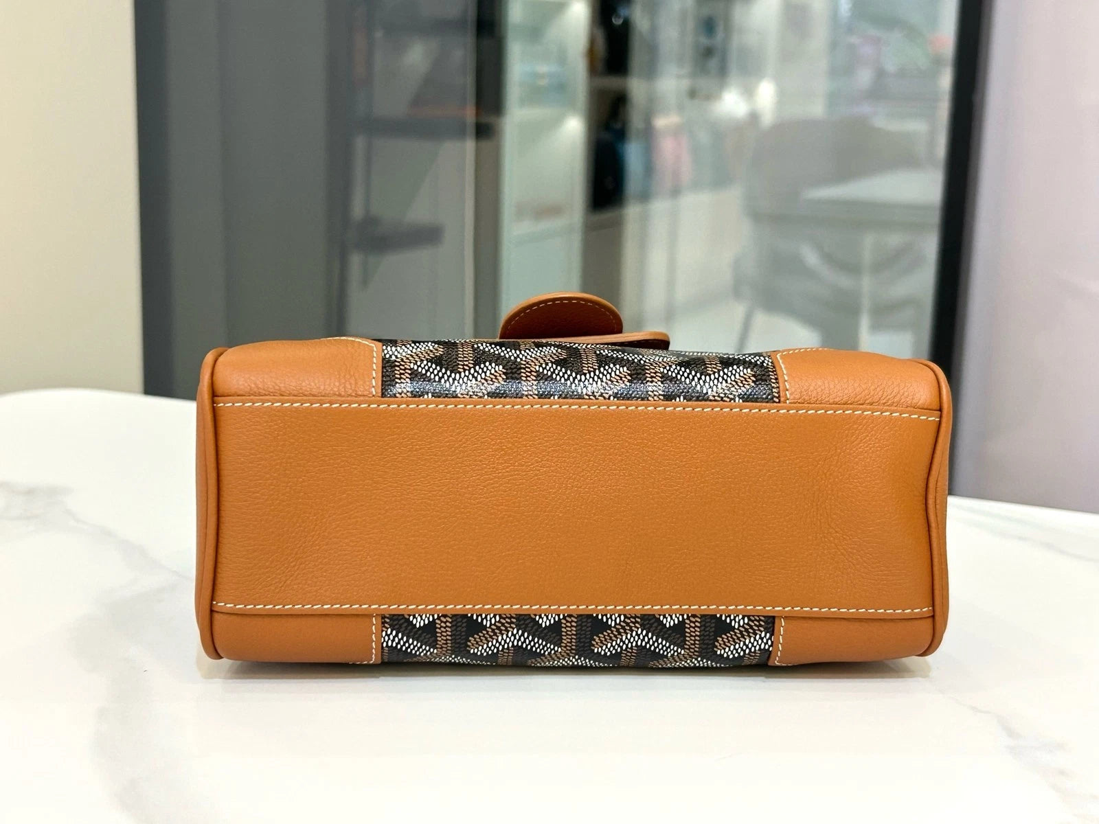 Goyard Caramel Brown Monogram Mini Saigon Handbag Women