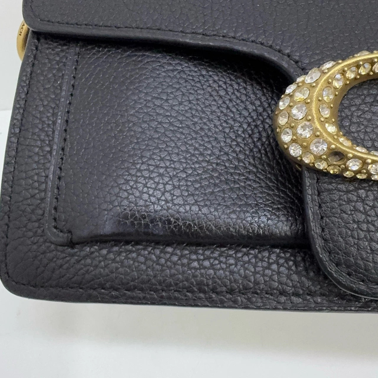 Coach Tabby 20 Mini Black Leather Shoulder Crossbody Bag For Women