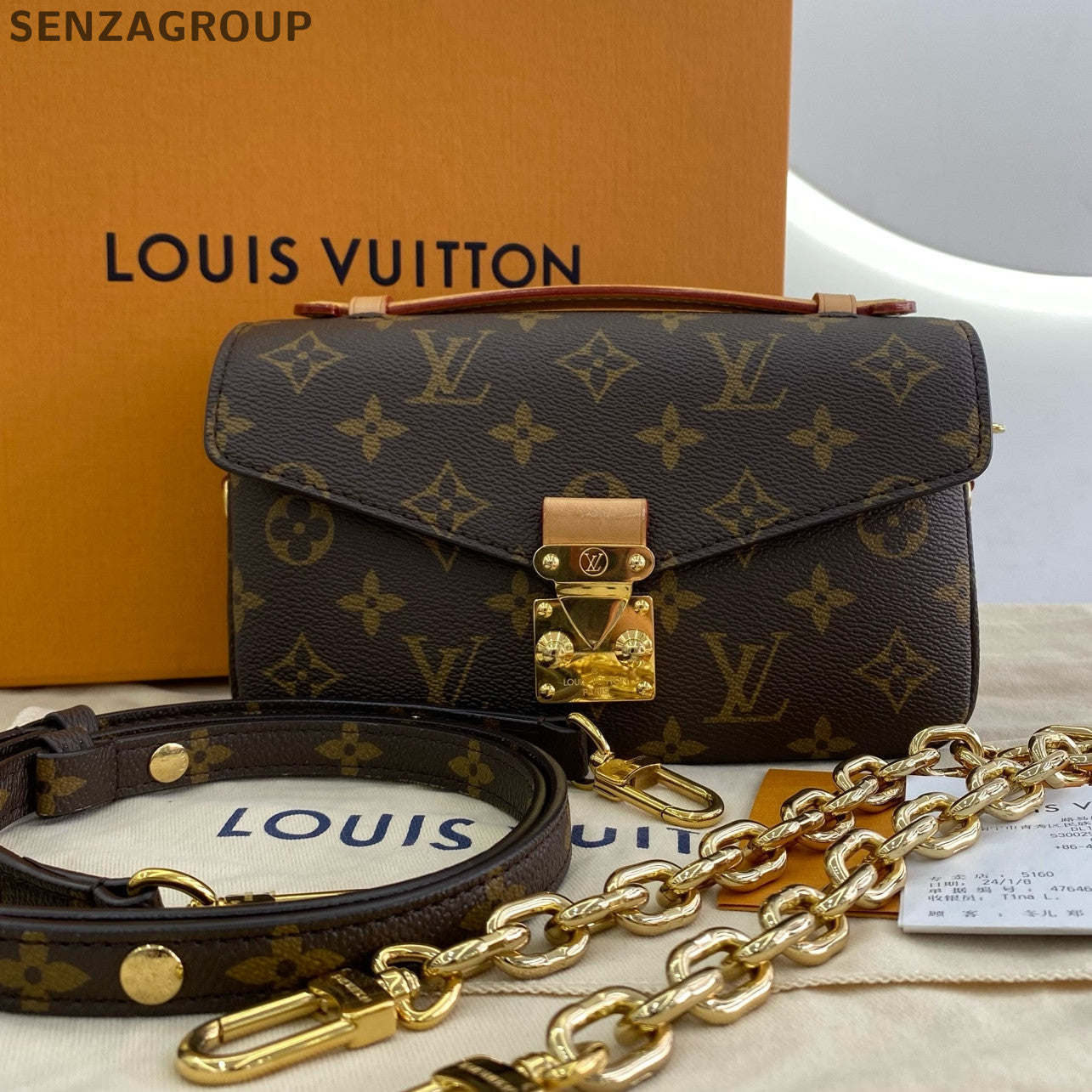 Louis Vuitton Monogram Messenger Bag with Chain Strap - Women's