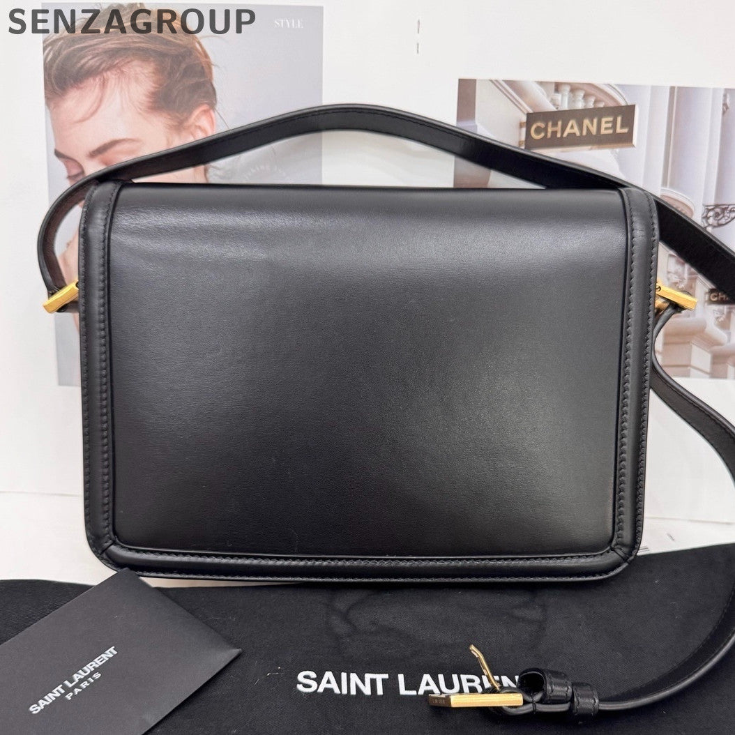 Saint Laurent Solferino Box Bag Black & Beige Shoulder Crossbody Women's Classic