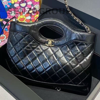 Chanel Black Gold 31 Bag Large Flap Chain Shoulder Crossbody Bag