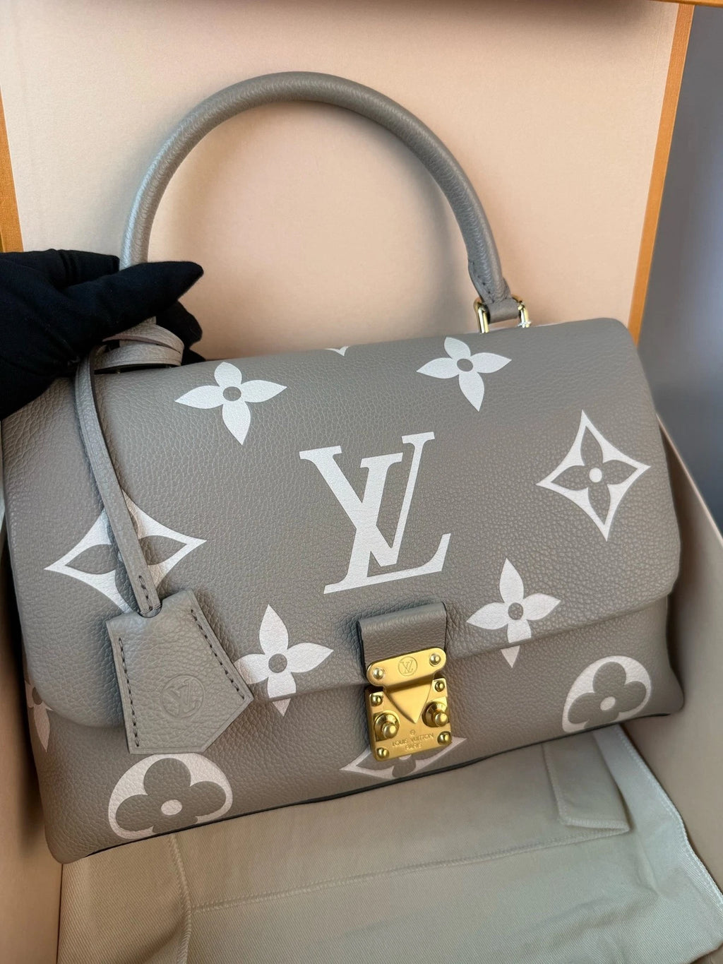 Louis Vuitton Gray Madeleine Medium Top Handle Shoulder Bag Women