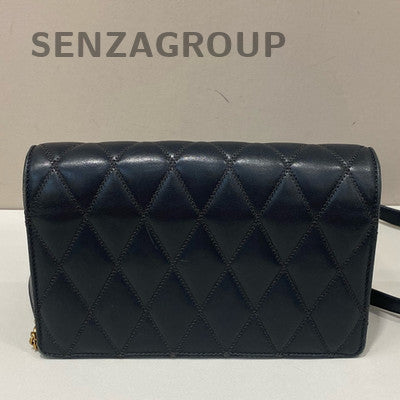 YSL Dark Grey Quilted Chain Shoulder Bag Gold Hardware Classic Fashion