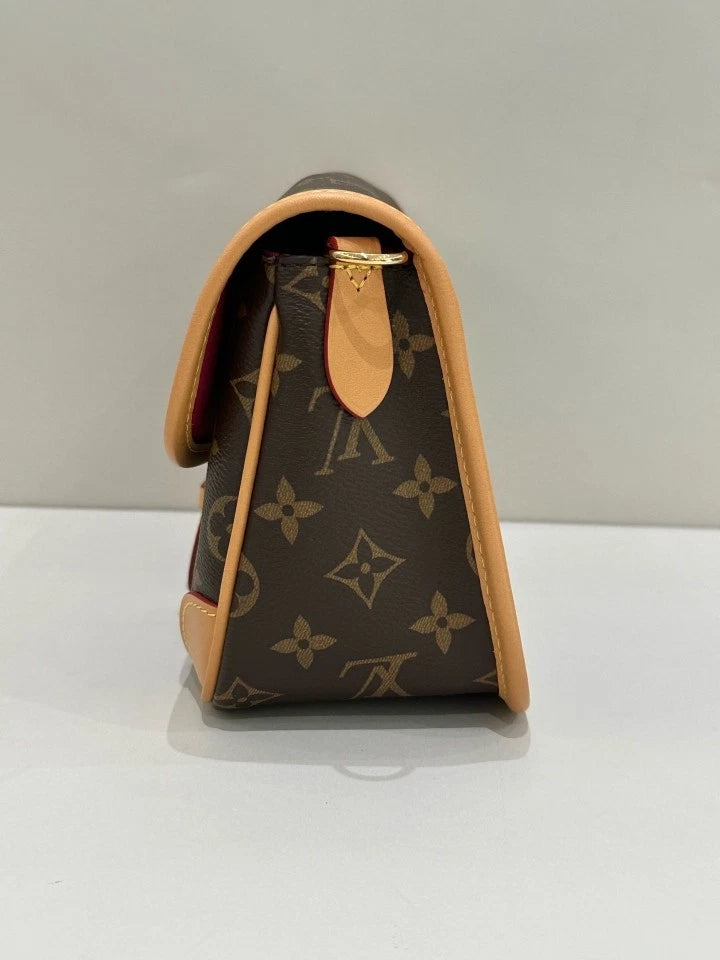Louis Vuitton Canvas Baguette Shoulder Bag Pink Strap For Women