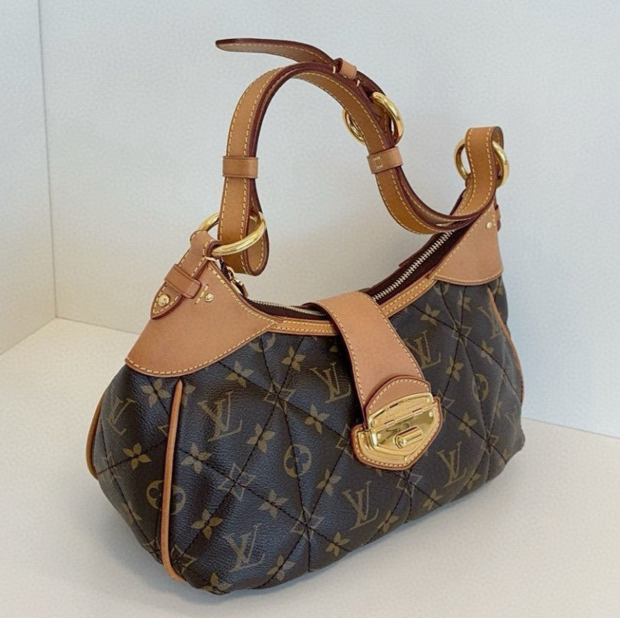 Louis Vuitton Boetie Monogram Shoulder Bag Brown Gold Women Classic