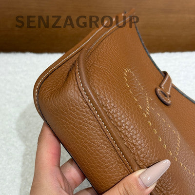 Hermès Evelyne Mini Bag Brown Silver Hardware Women's Fashion