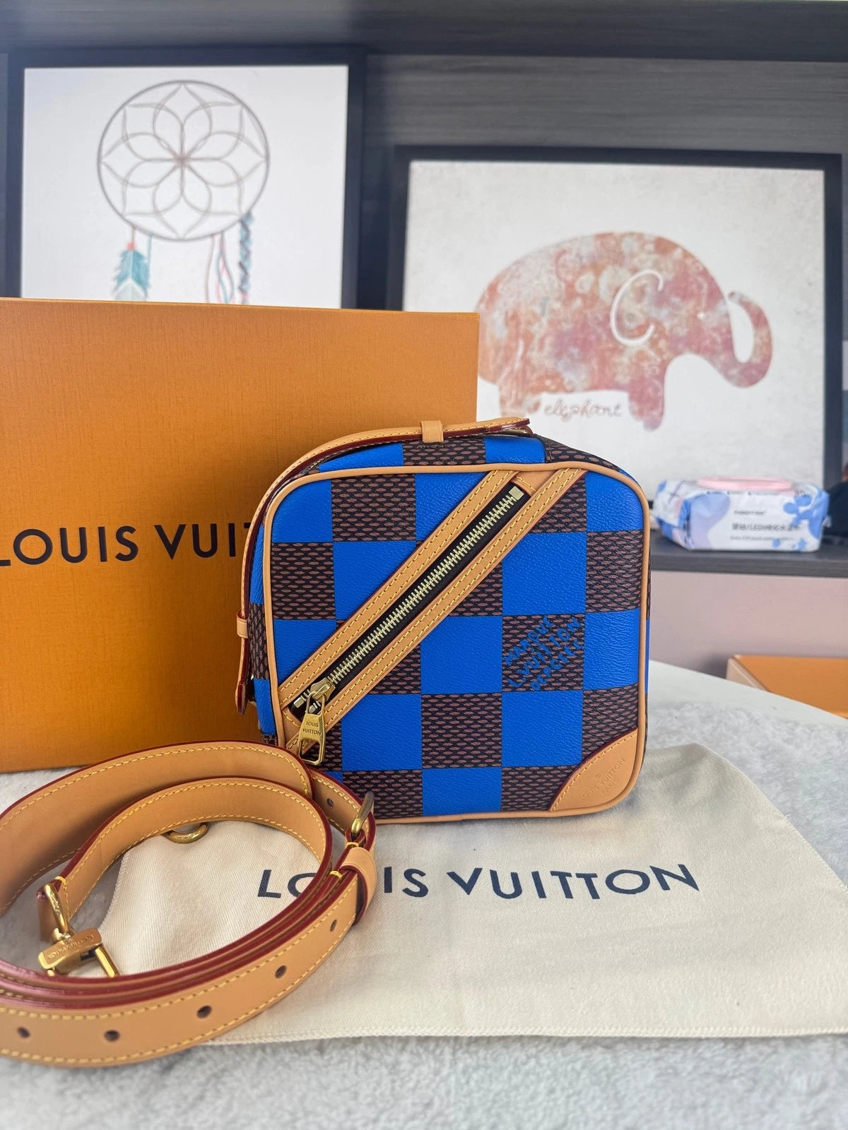 Louis Vuitton Canvas Crossbody Messenger Bag For Women