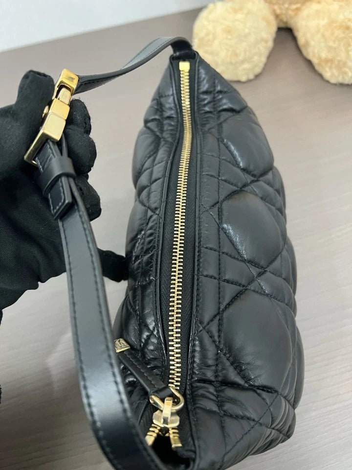 Dior Black Gold Lunch Box Top Handle Handbag For Women