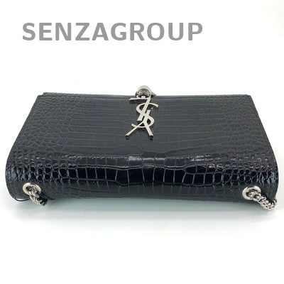 YSL Saint Laurent Black Silver Tassel Chain Shoulder Crossbody Bag