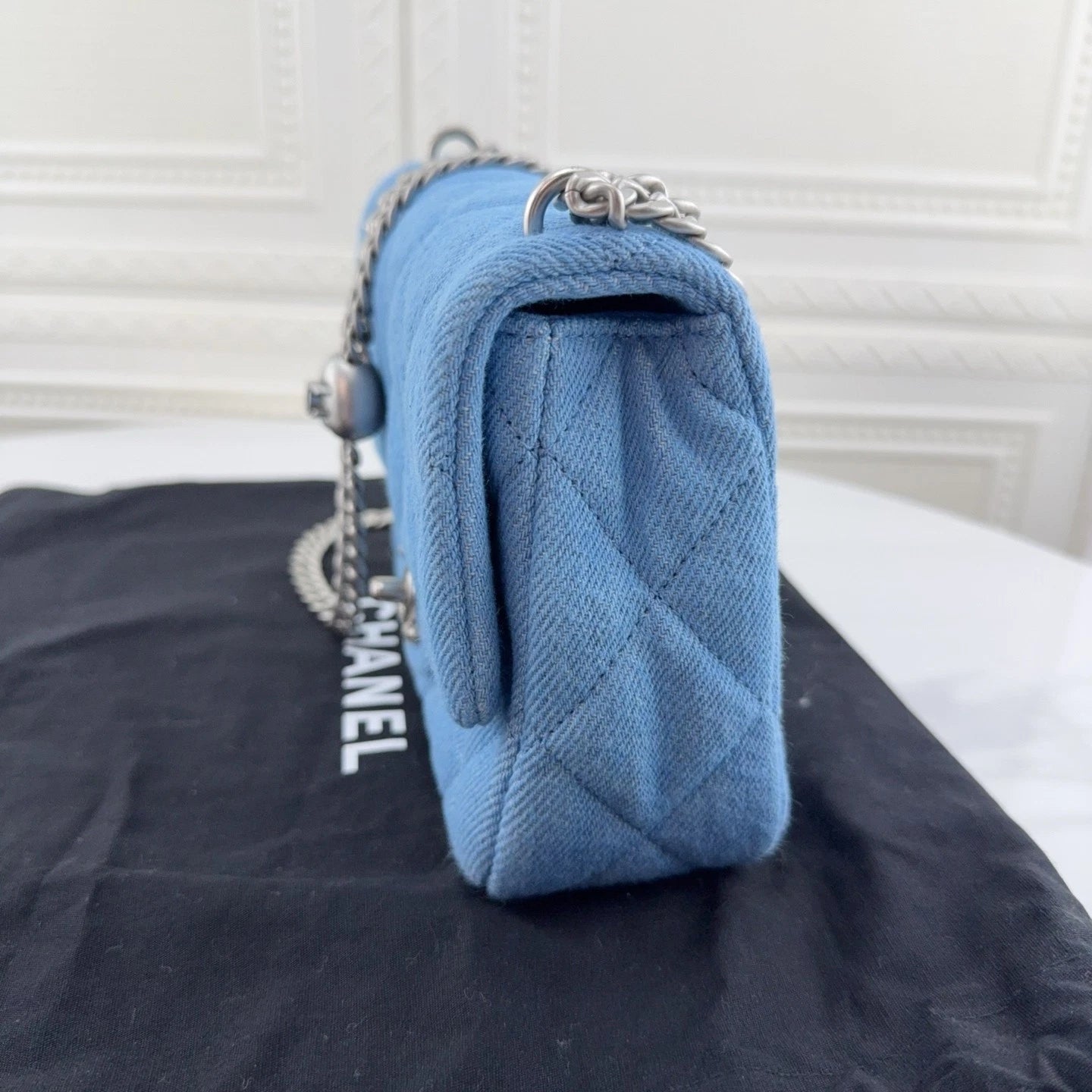 CHANEL Heart Denim Shoulder Bag For Women