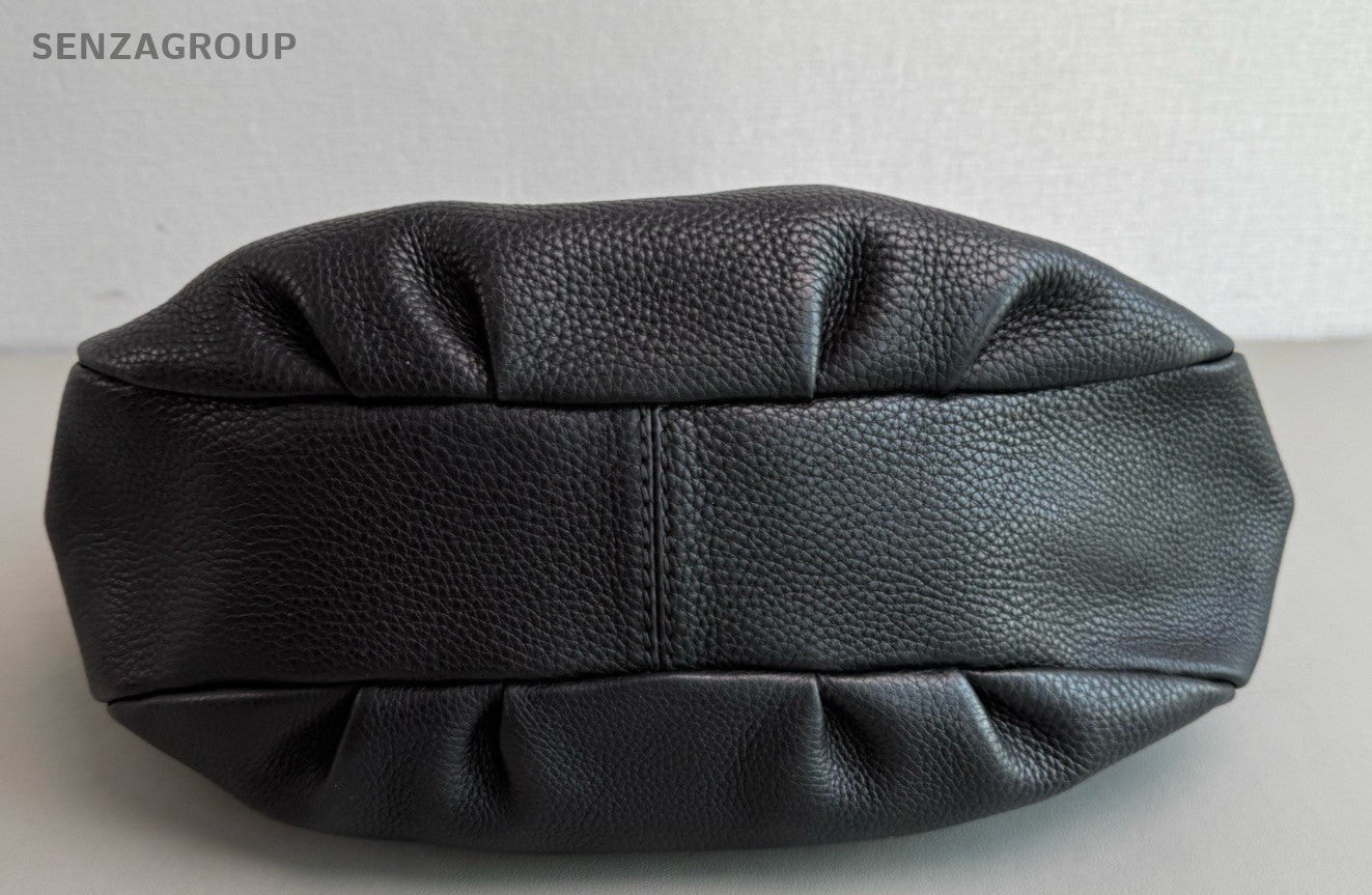 Fendi All-Leather Hobo Shoulder Bag Women Black