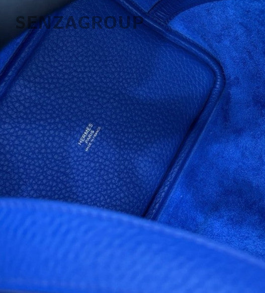 Hermes Picotin18 PM Tote Hand Bag Crossbody Blue Gold Women Designer Classic