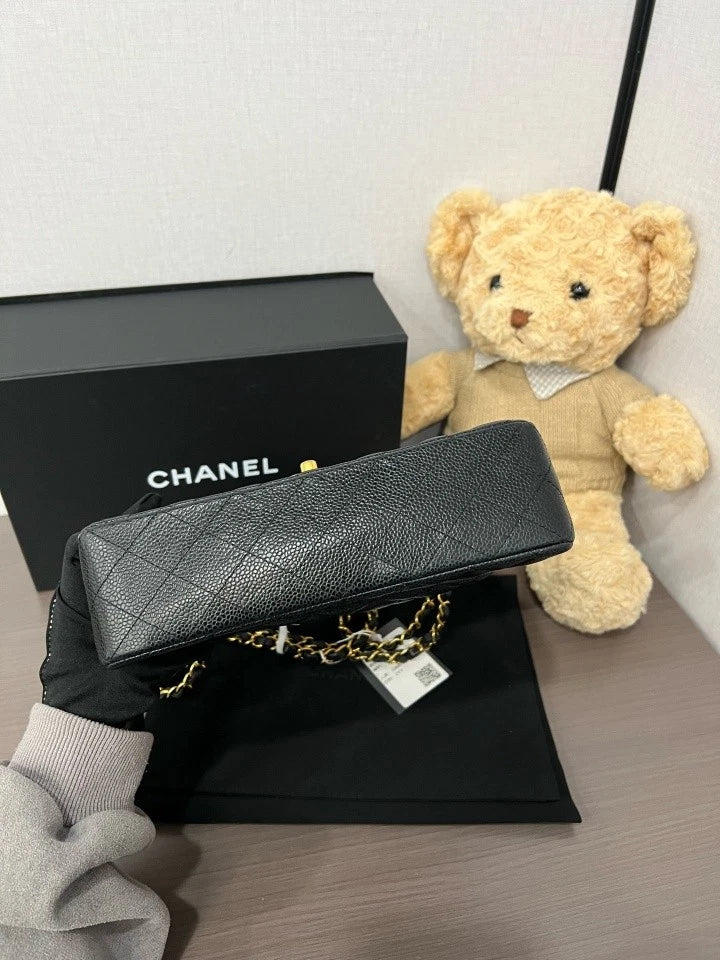 CHANEL CF Small Black Gold Shoulder Crossbody Bag For Women