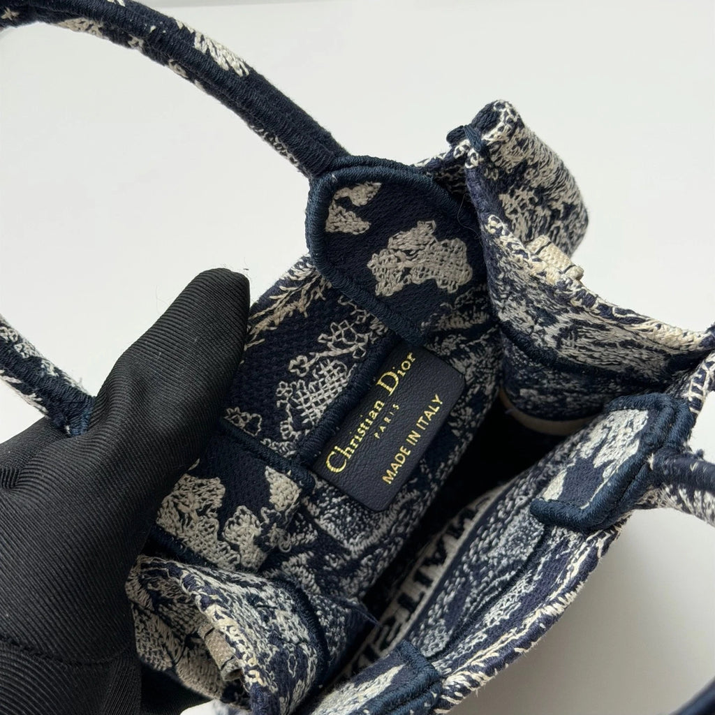 Christian Dior Phone Bag Mini Top Handle Crossbody Bag Blue White Women