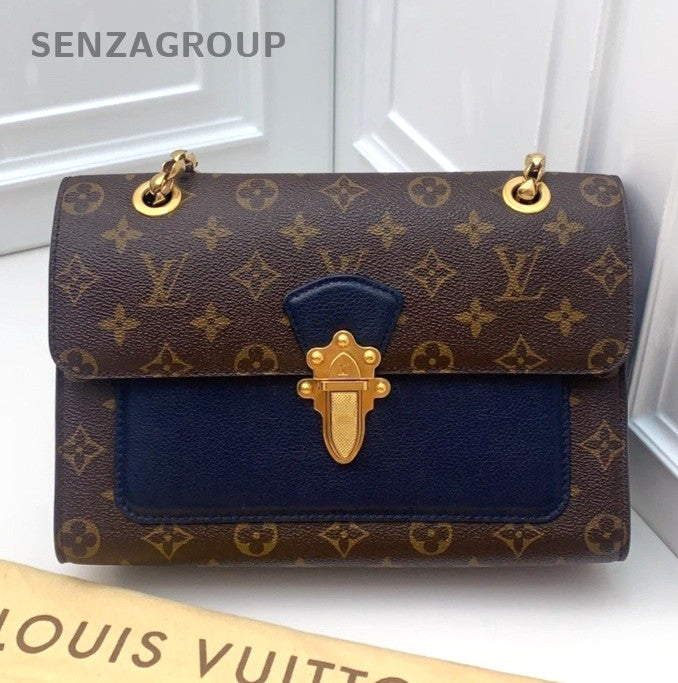 Louis Vuitton Victoire Monogram 2ways Shoulder Crossbody Bag Women Dark Blue