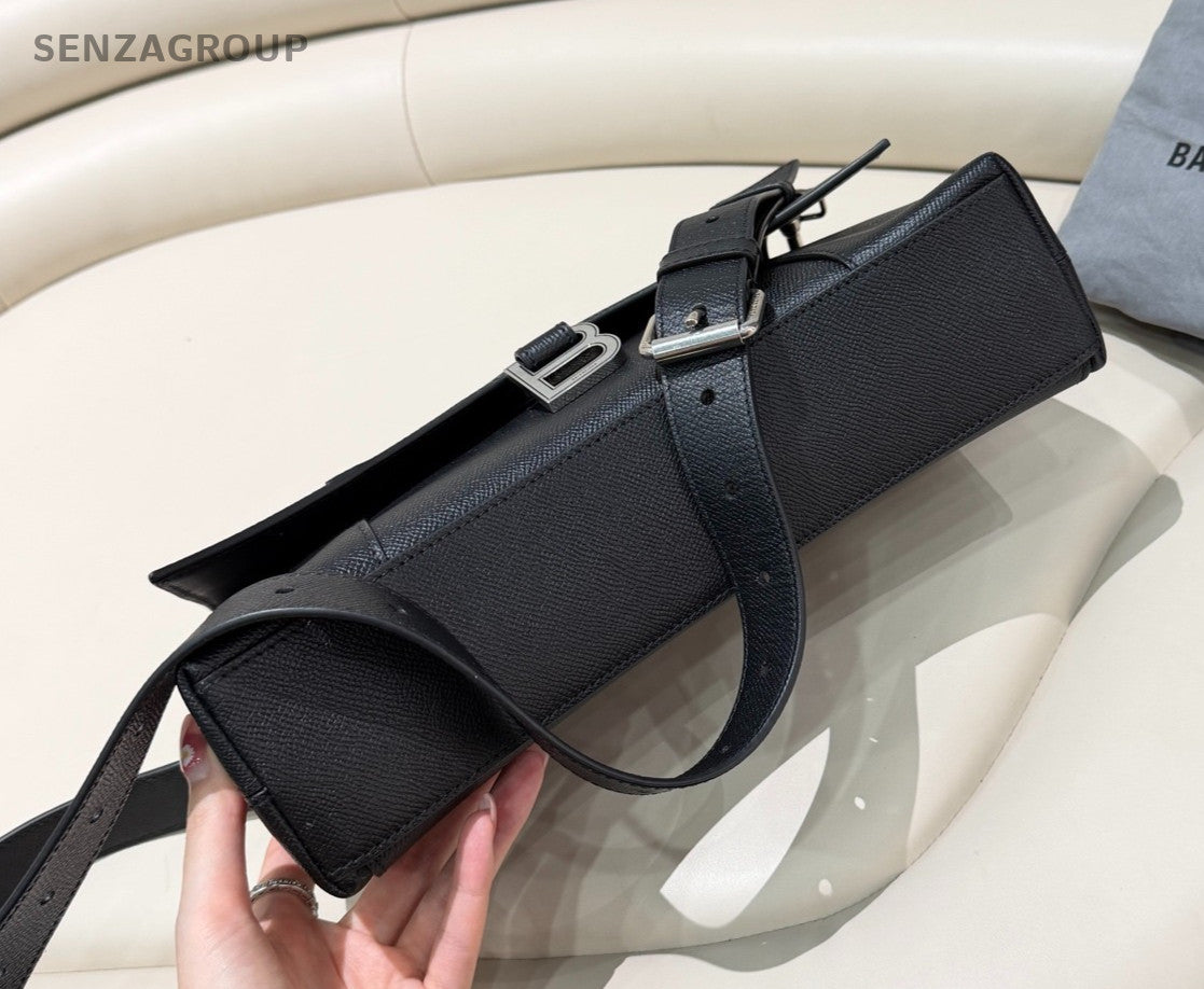 Balenciaga DownTown All leather Shoulder bag Black Silver Classic