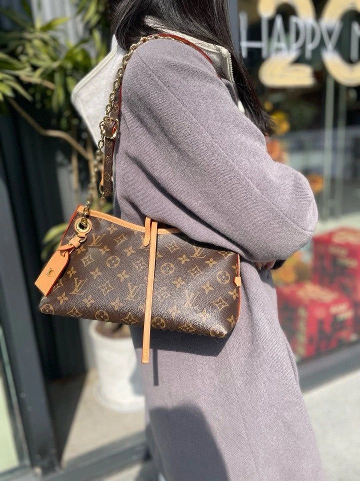 Louis Vuitton Carryall Monogram Canvas Shoulder Bag Excellent