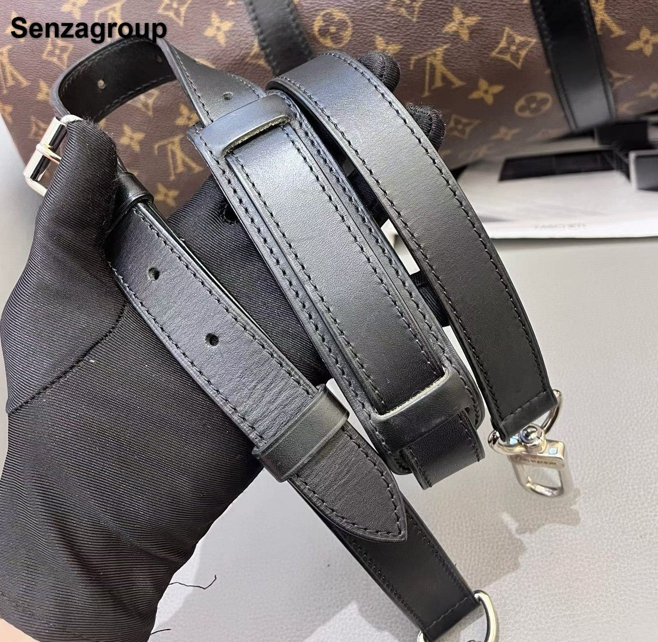 Louis Vuitton Keepall45 Monogram Top Handle Shoulder Bag Brown Silver Unisex
