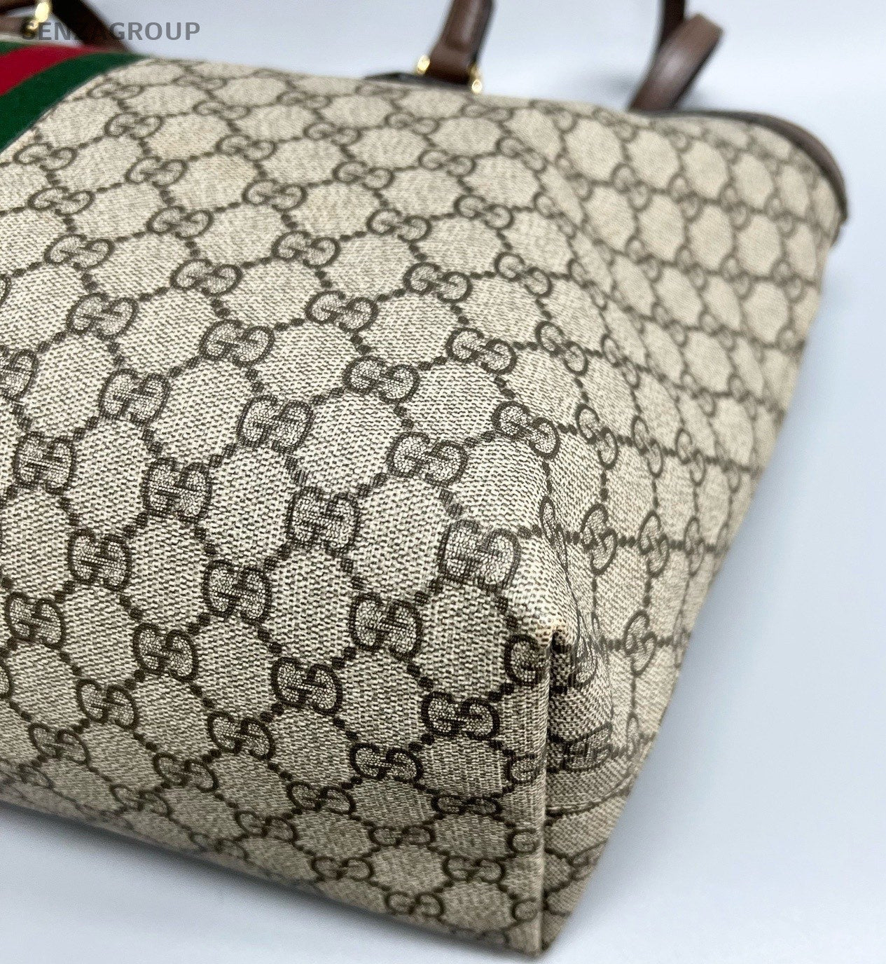 Gucci Ophidia MM Tote Shoulder Bag Beige Gold Women Classic