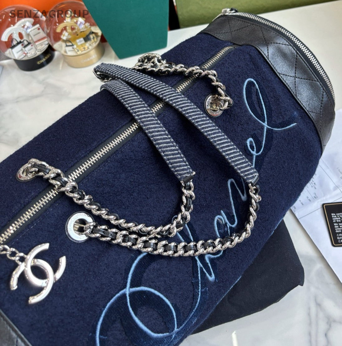 CHANEL Burger Series Top Handle bag Limited Edition Women Black Blue