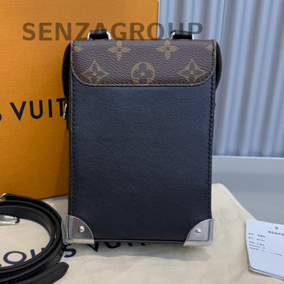 Louis Vuitton Monogram Camera Box Chain Crossbody Bag Black Classic Women