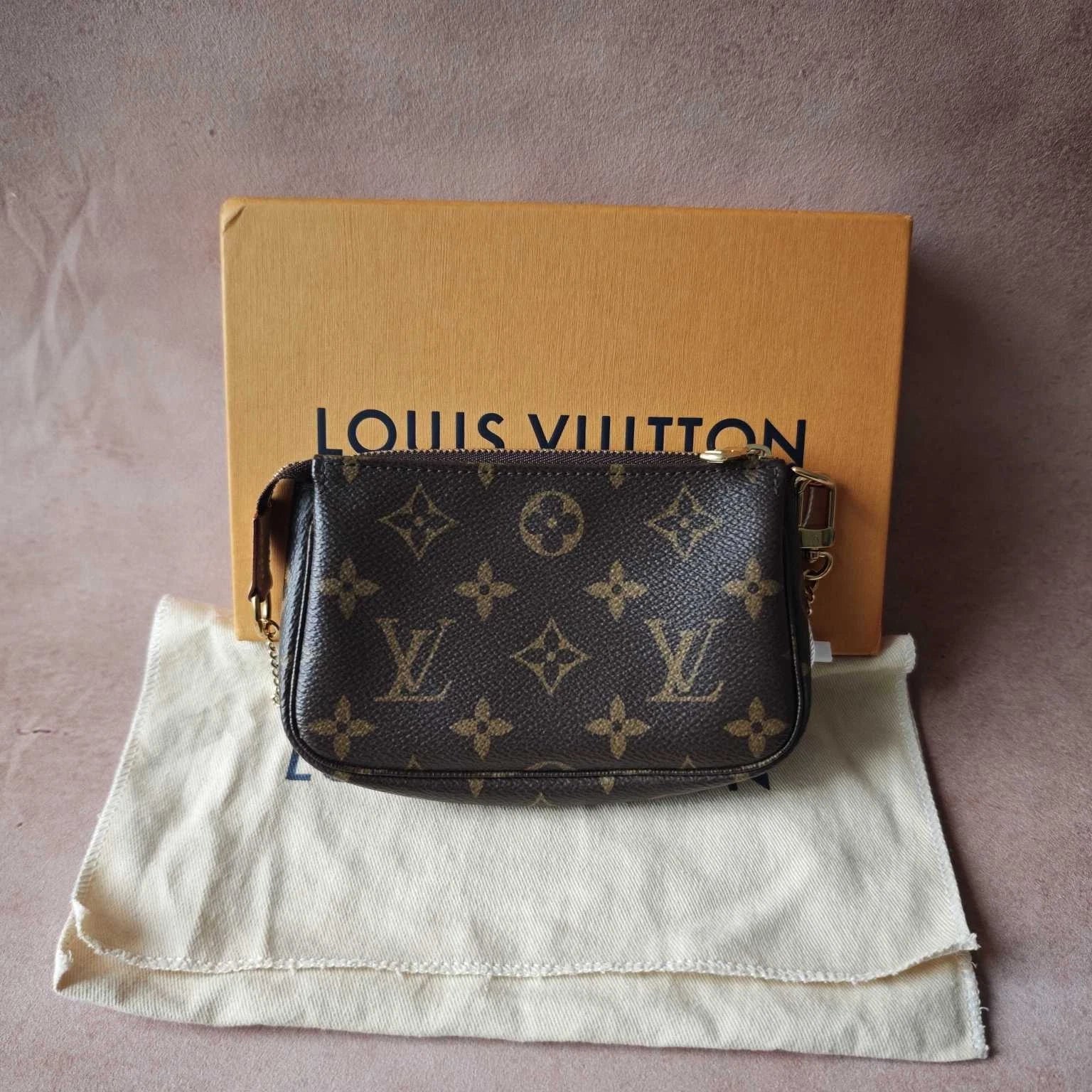 Louis Vuitton Canvas Monogram Mini Chain Clutch Shoulder Bag For Women