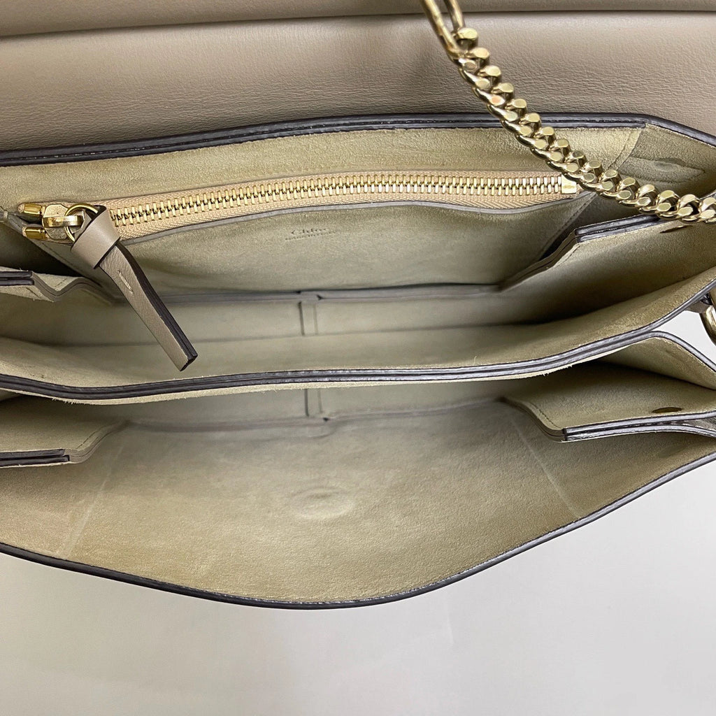 Chloe Faye GM Shoulder Bag Crossbody Gray Silver Women Classic