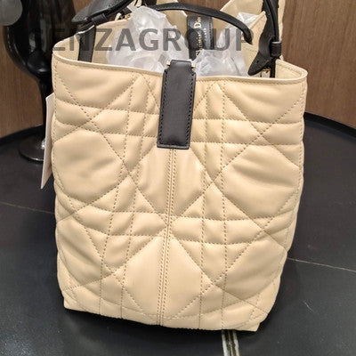 Dior Toujours Medium Beige Gold Hardware Cannage Tote Bag Classic Women