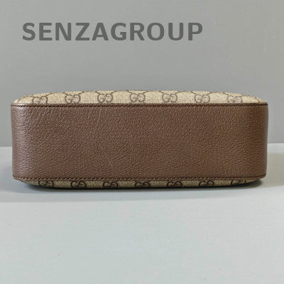 GUCCI Tiger Head Camera Bag Beige Brown Gold Buckle Shoulder Crossbody