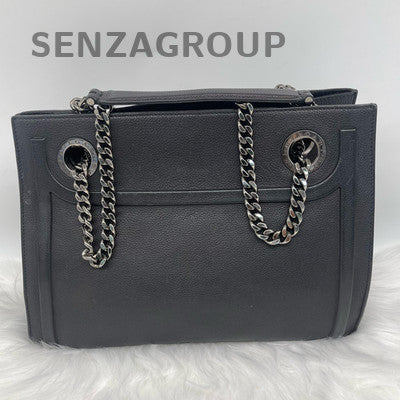 Bvlgari Chain Shoulder Bag Black Silver Women's Fashion Classic