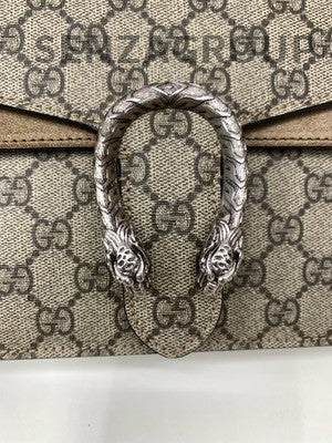 GUCCI Dionysus Small Brown Silver Chain Shoulder Crossbody Bag Women