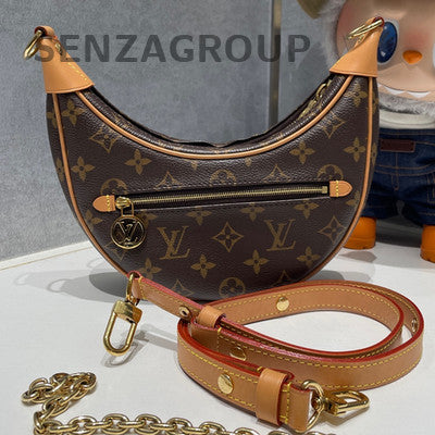 Louis Vuitton Monogram Moon Bag Chain Shoulder Bag Brown Gold Clasp