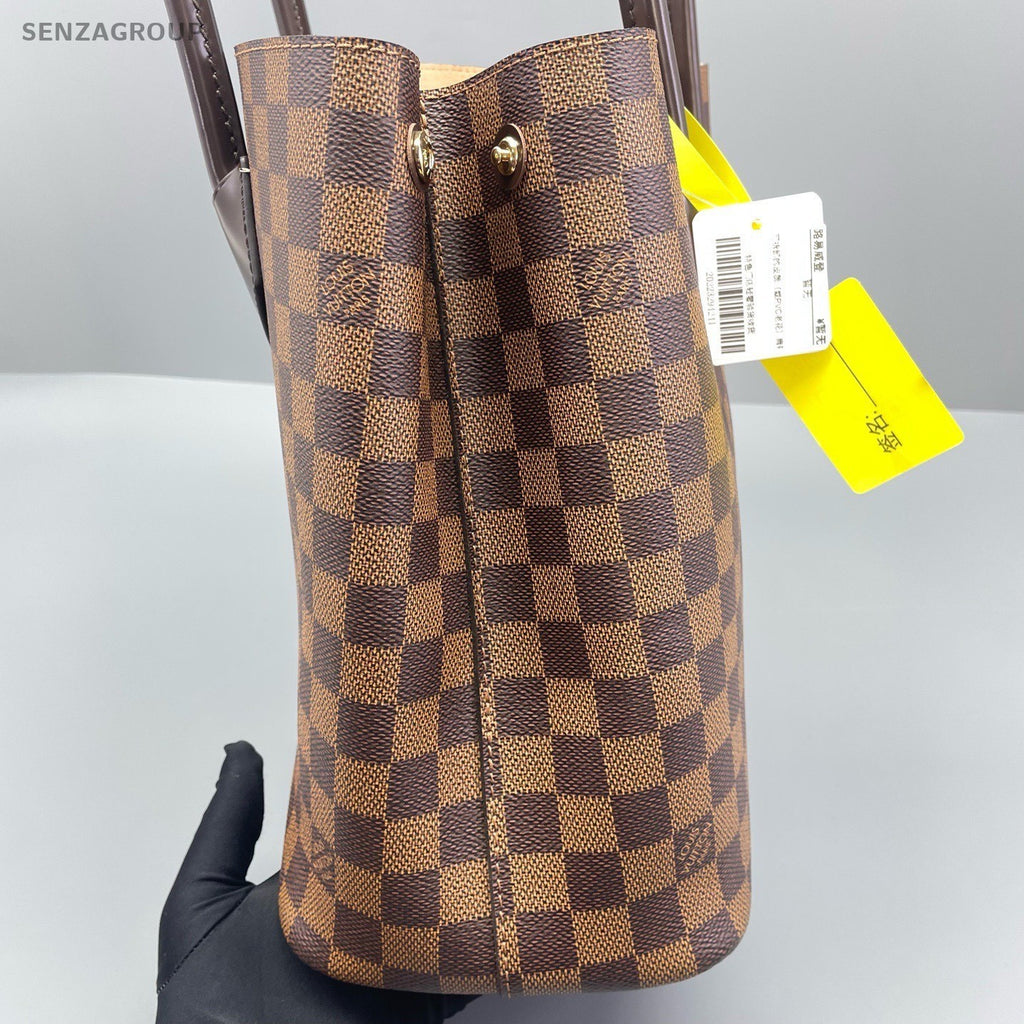 Louis Vuitton Kensington Damier Top Handle Bag Brown Gold Women Classic