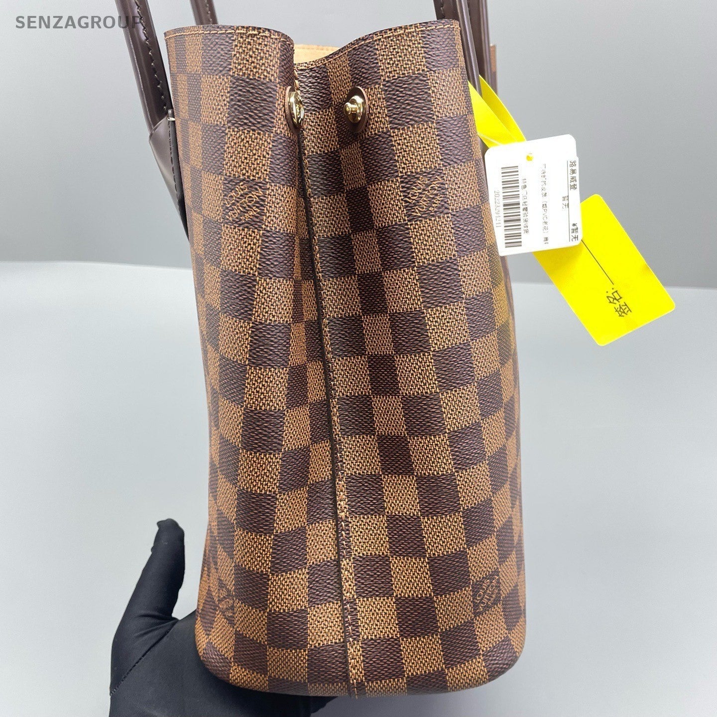 Louis Vuitton Kensington Damier Top Handle Bag Brown Gold Women Classic