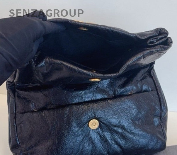Balenciaga Monaco PM Chain Shoulder Bag Black Gold Women Classic