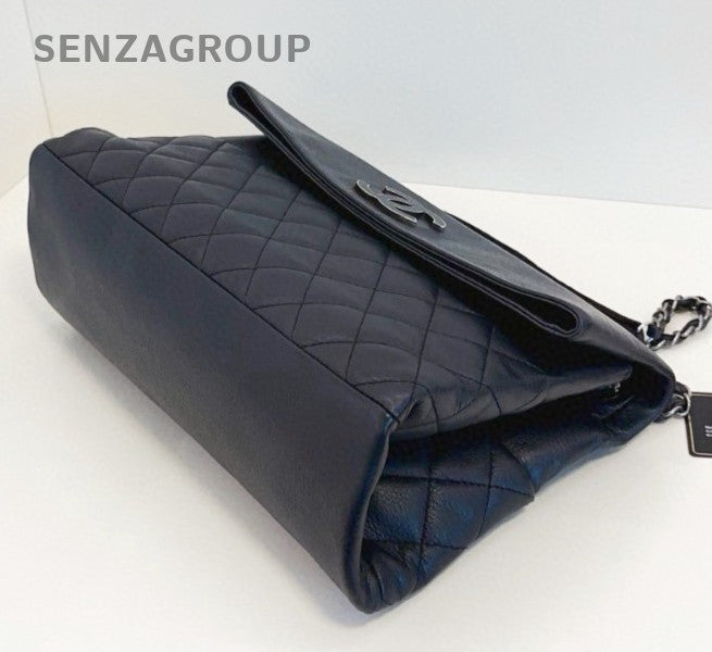 Chanel Soblack Pharrell Chain Shoulder Bag Black Silver Women Classic Diamond