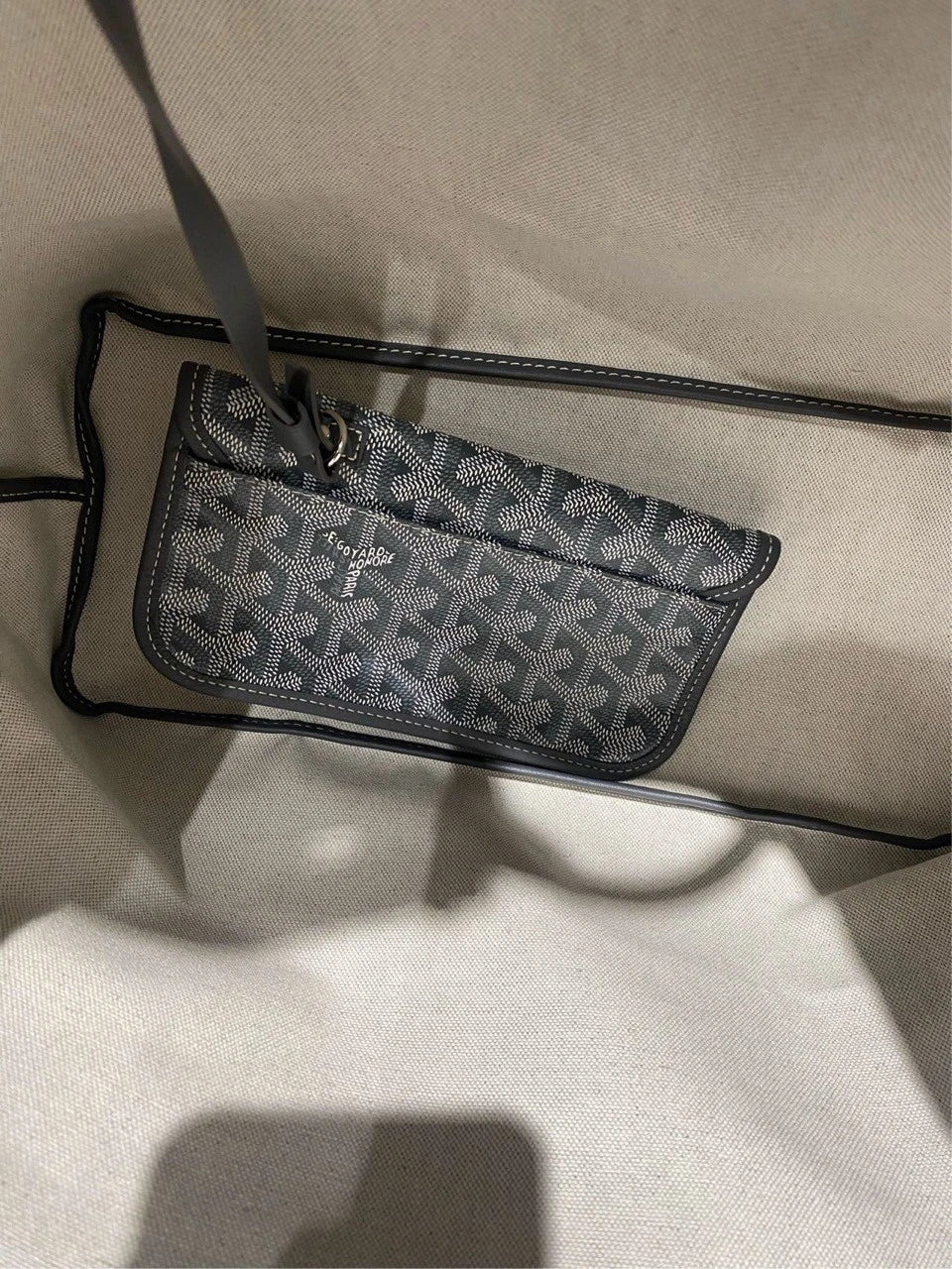 Goyard Gray Canvas Two-in-one Tote Shopping Bag For Women