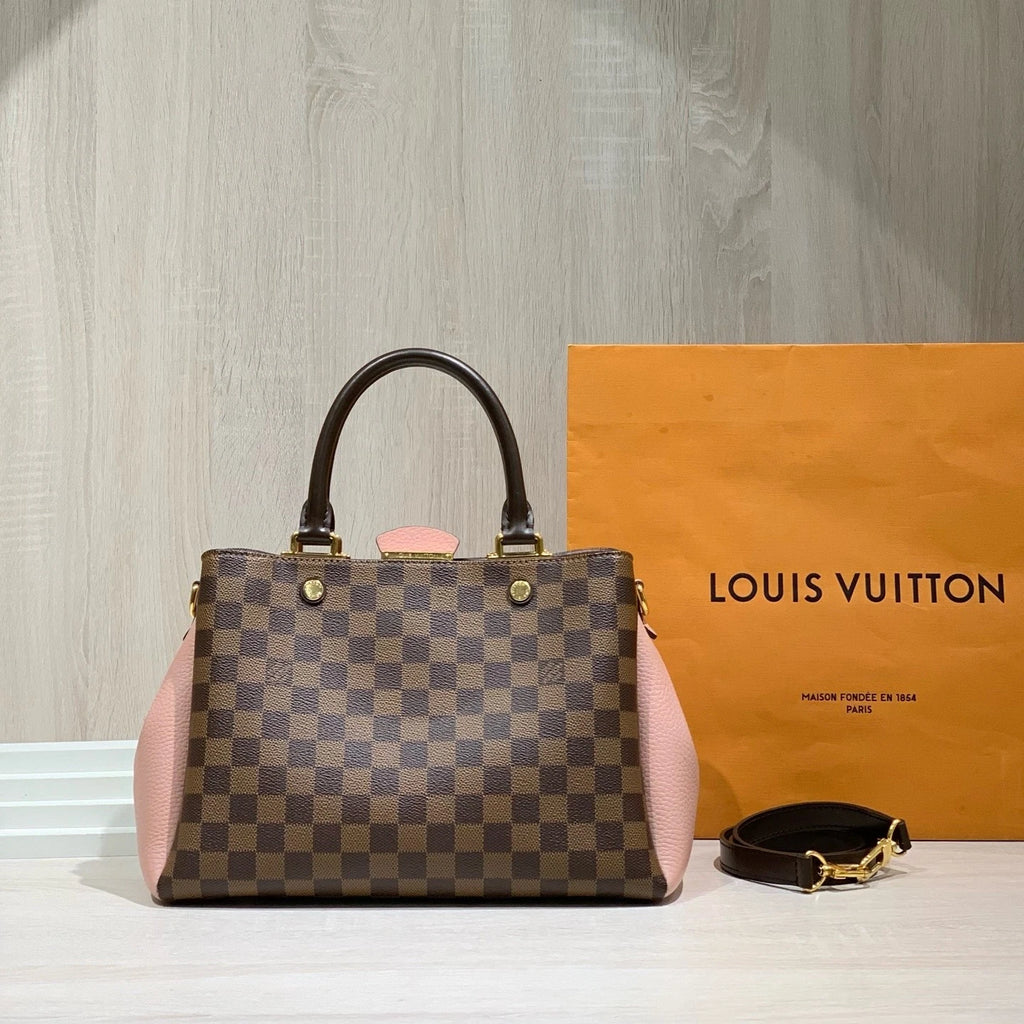 Louis Vuitton Brittany Damier Canvas Pink Handbag Crossbody Women