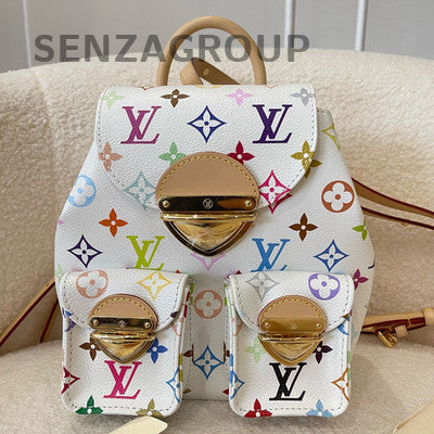 Louis Vuitton Monogram Multicolor Backpack White Gold Buckle
