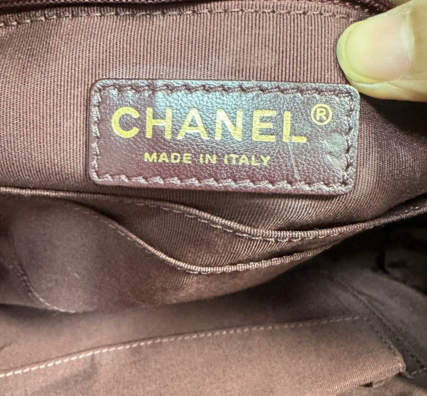 Chanel  Multicolor V Pattern Chain Shoulder Bag Black Yellow Women Classic